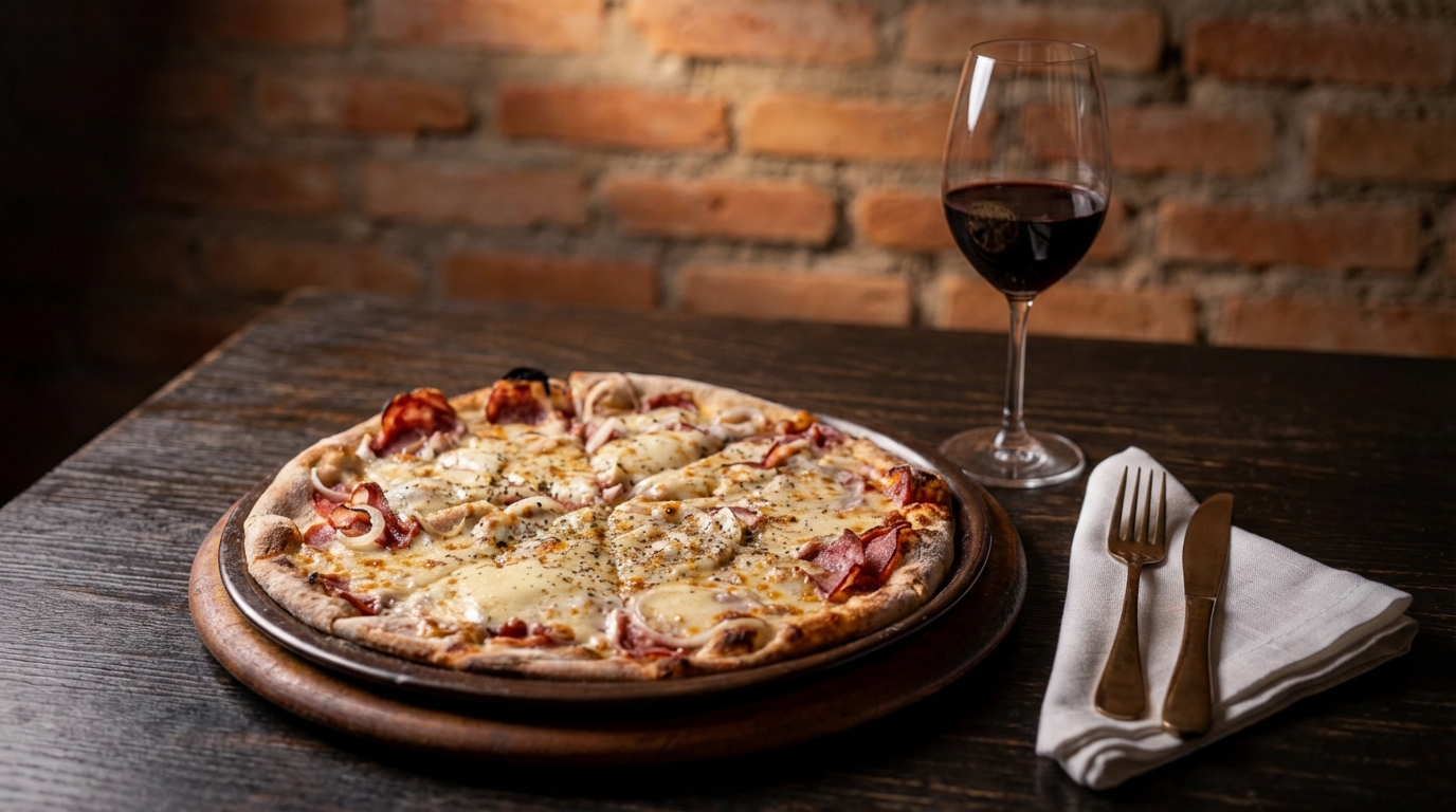 Pizza artesanal especial da Atobá Pizzaria